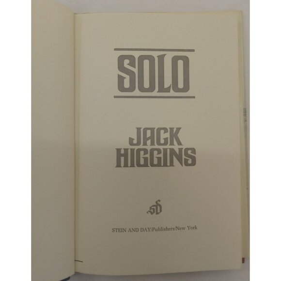 Solo by Jack Higgins Hardcover Spy Thriller Fiction Novel Dust Jacket Vintage - Picture 11 of 11